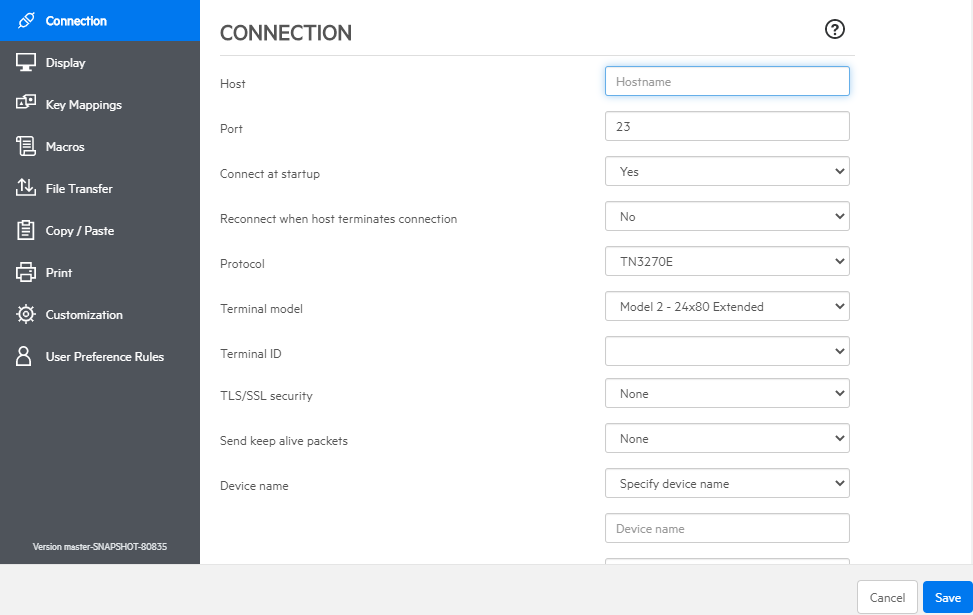 Connection panel